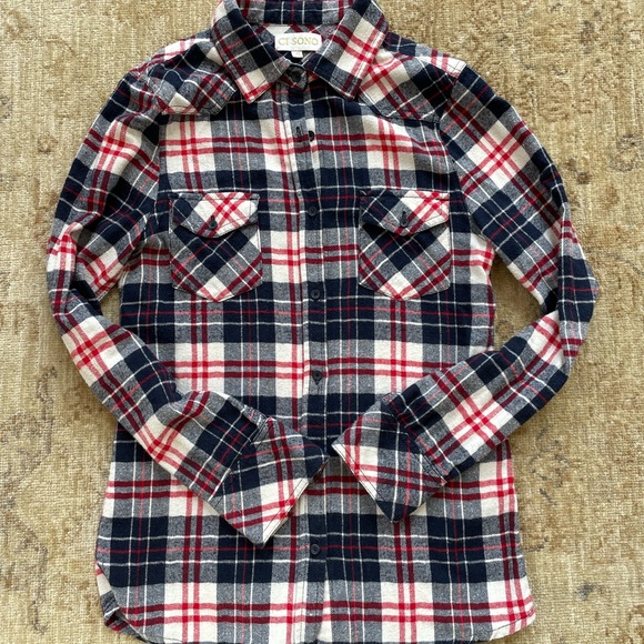 Ci Sono Tops - Blue and red soft flannel shirt